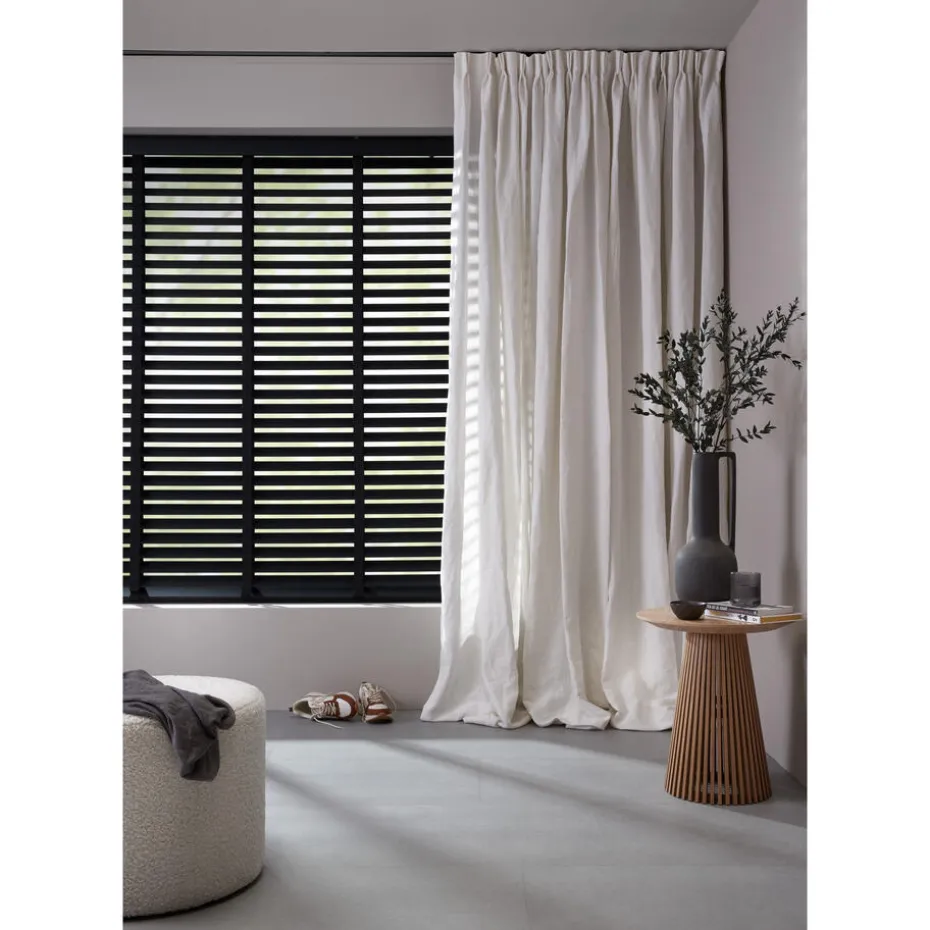Fenstr Bamboe Jaloezie Tijl Zwart 65mm