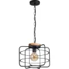 Hanglamp Wood 1-Lichts Zwart