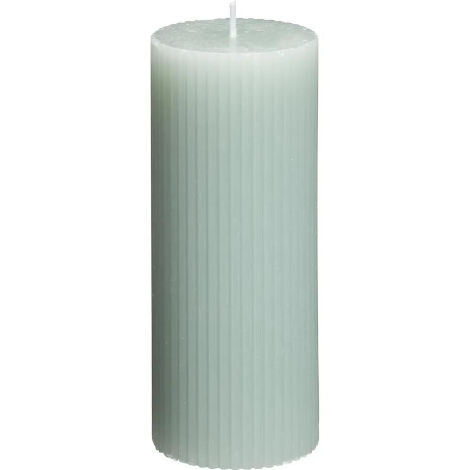 Kaars Rustiek Ribbel Mint 15 Cm